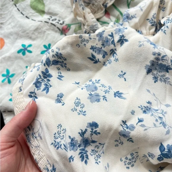 NWT Reformation The Pacey Floral Sweetheart Mini Dress in Lula White Blue Print - Picture 6 of 8